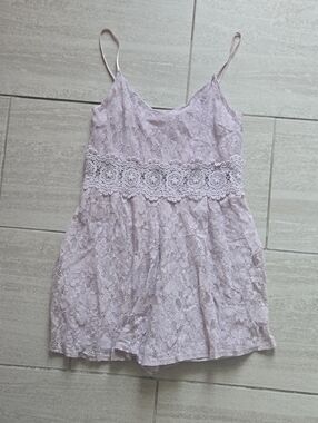 Anthropologie Light Lavender Lace Romper